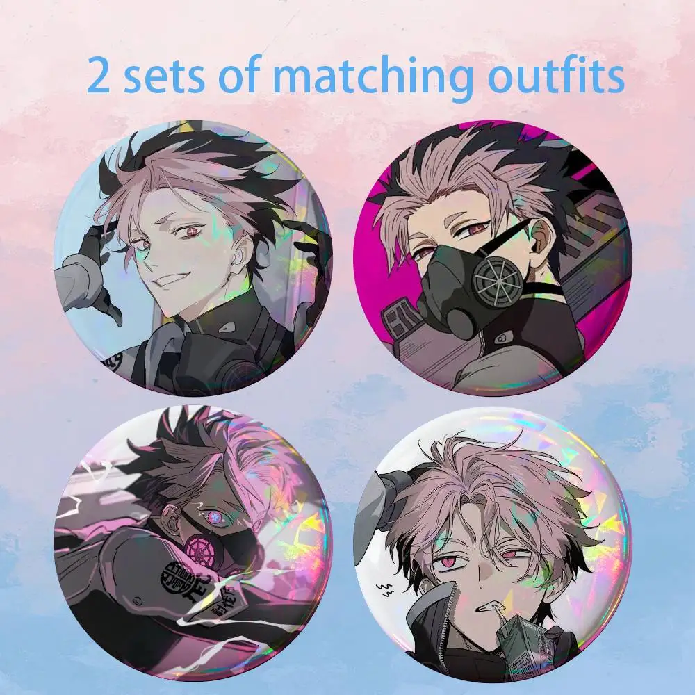 K-Kaiju No.8 Gen Narumi 2 piece set Badges On Backpack Jacket Cartoon Round Brooches Acrylic Button Pins Collection Gifts