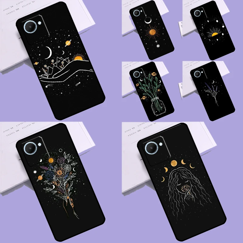 Constellations Stars Sun Moon Galaxy For Realme GT Neo 5 3 2T 3T 9 10 11 Pro Plus C11 C15 C25 C21Y C30 C31 C33 C35 C53 C55 Case