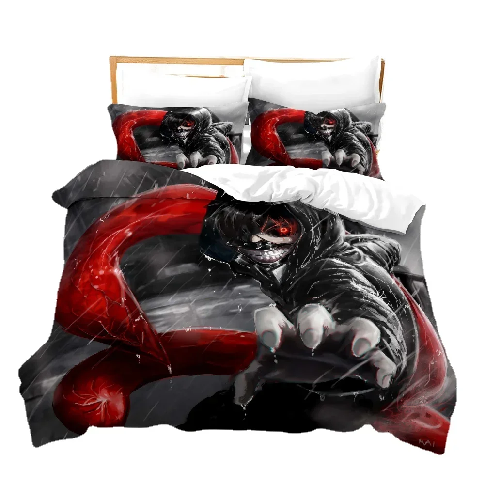 Anime Tokyo Ghoul 3D Printed Duvet Case Pillowcase Bedding Set Twin Full Queen King Size For Kids Bedroom Decor