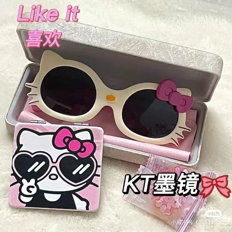 Sanrio Hello Kitty Sonnenbrille Cartoon Anime Niedliche KT Katze Kinder Fotografie Requisiten Trendige Sonnenbrille Ornamente Urlaubsgeschenke