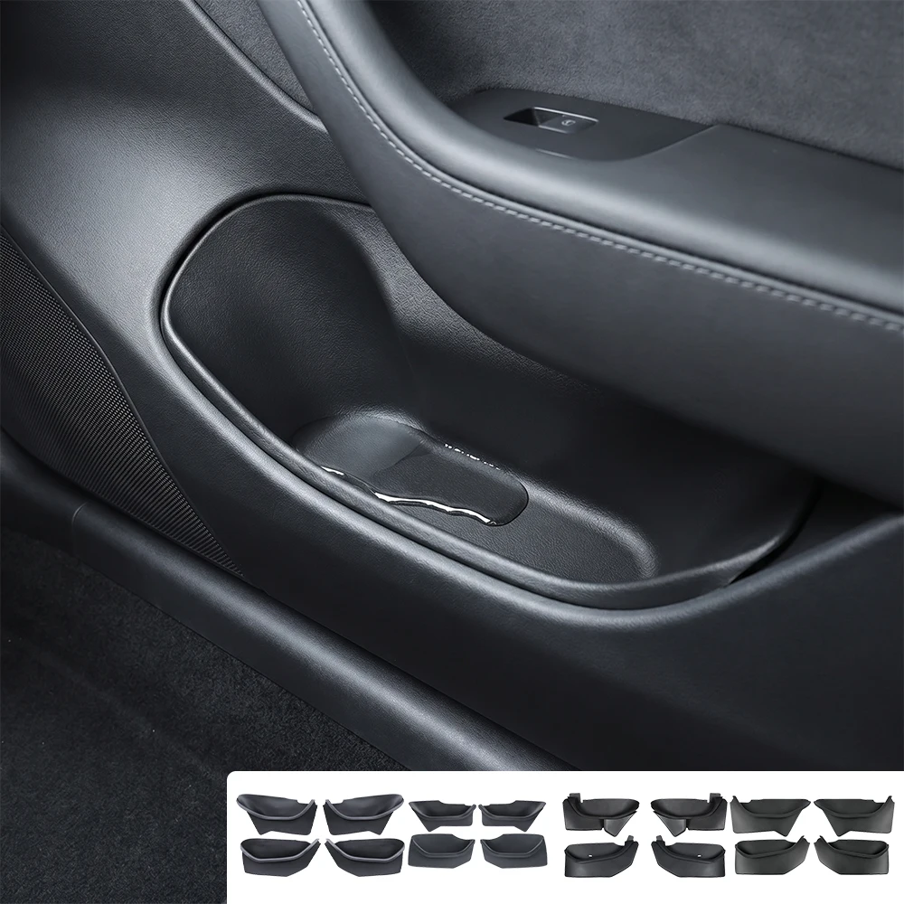 For Tesla Model YL Model 3 Highland Model Y 2021-2024 Car Side Door Storage Box Gate Slot Anti Dirty Storage Tidying Accessories