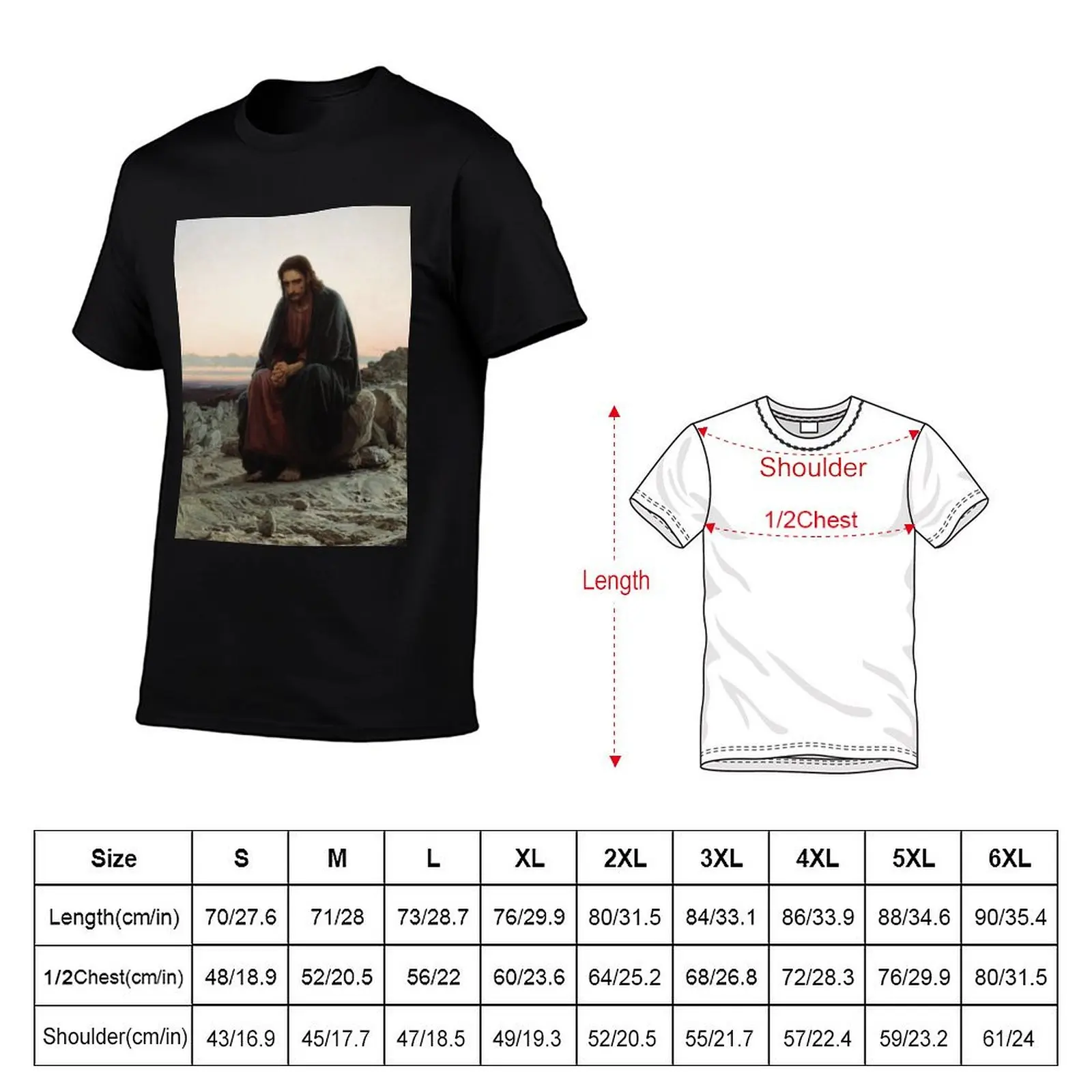 Christ in the Wilderness temptation of Christ by Ivan Kramskoy 1872 Oil Painting HD High Quality Online Store T-Shirt