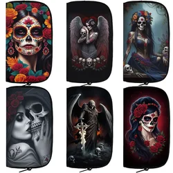 Holy Death Print Wallet Mexico Skull Purses Key Credit Card Phone Holder Santa Muerte Coin Money Bag Ladies Long Wallets Gift