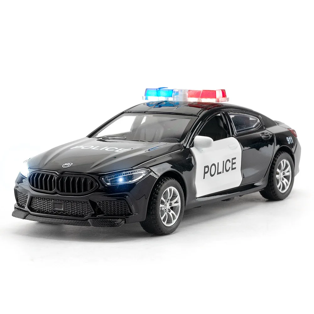 1:32  Car Model Toy with 2 Doors Openable Music Light Pull Back Police Cars Diecasting Alloy Toys Collection Presents
