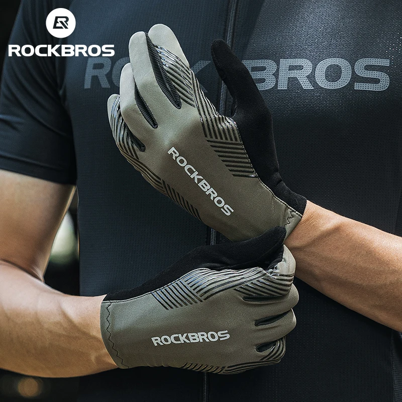 Rockbros luvas de ciclismo primavera verão outono dedo cheio luva da bicicleta confortável múltipla respirável resistência ao deslizamento luva da bicicleta