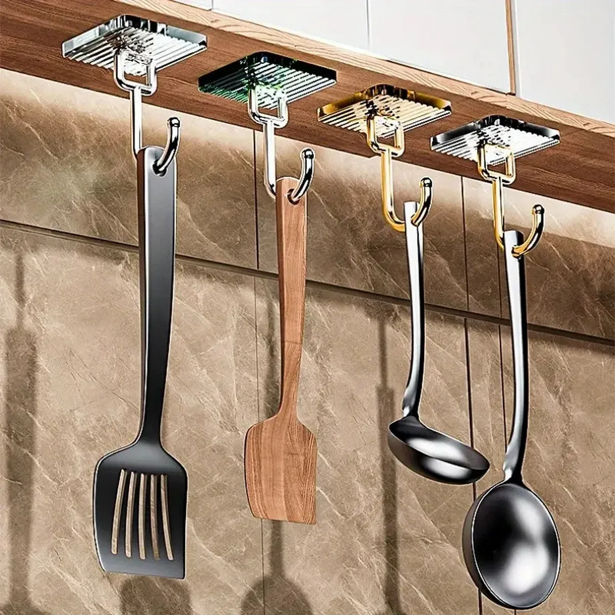 Strong Adhesive Acrylic Hook Colorful Non Marking No Punching Transparent Organizer for Kitchen Bathroom Wall Towel Key Use