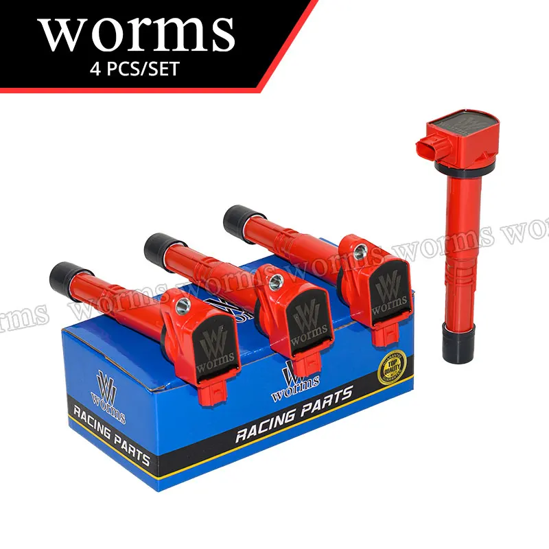 

Worms High Performance Ignition Coil Racing 4Pcs Set For Honda CR-V Civic Accord 30520-r40-007