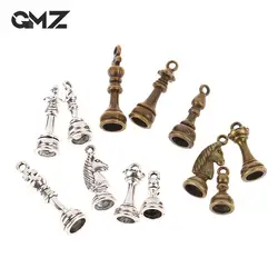 6Pcs Vintage Brass Knight Chess Fashion Copper Horse Head Men Keyring Pendant Children Birthday Gift