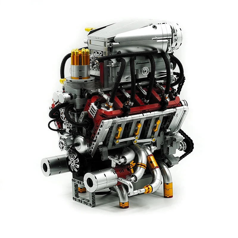 Luxury Y15001 Super Car V8 Engine Model Kit Vehicle Engine Kids Boys DIY Toys Building Blocks Set Puzzle Adults Chrismas Gifts