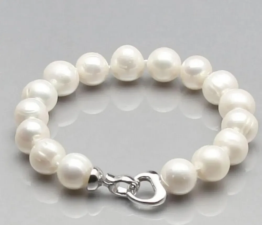 

HUGE NATURAL AAA 10-11MM SOUTH SEA WHITE PEARL BRACELET 7.5"-8