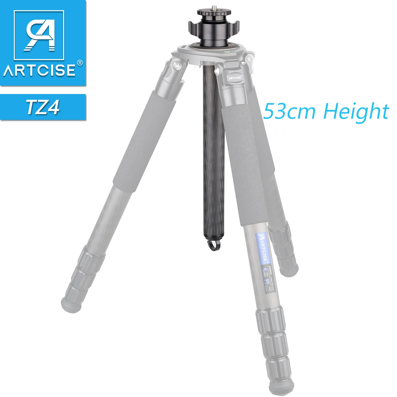 Artcise Professional Carbon Fiber 40mm Diameter Lifting Tripod Center Column 53cm Height Extension Rod for Heavy Duty Tripod