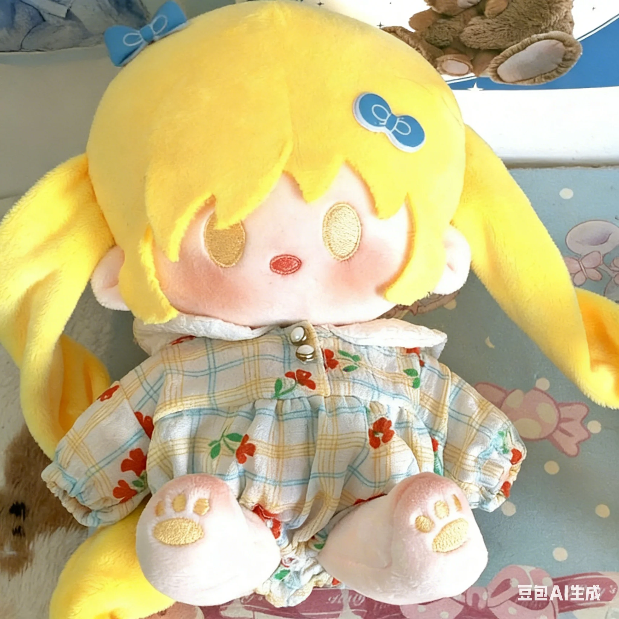 

20cm Madoka Magica Mami Tomoe Plush Doll Anime Character Kawaii Stuffed Toy Soft Body Figure Keychain Pendant Collectible Gift