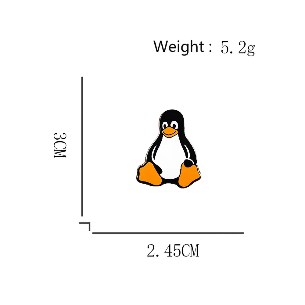 Linux Penguin Tux Enamel Pin Cute Cartoon Animal Brooch Programmer IT Engineer Geek Nerd Badge Jewelry Gift for Backpack Clothes