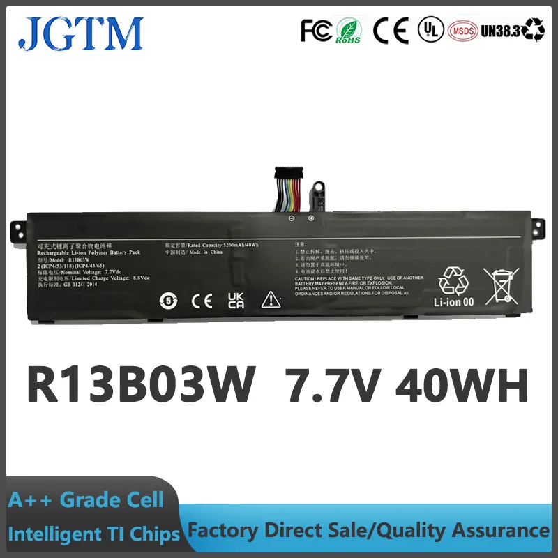 

JGTM R13B03W 7.7V 40Wh 5200mAh Brand New Laptop Battery for Xiaomi RedmiBook13 XMA1903-AN/AF XMA1903-BB