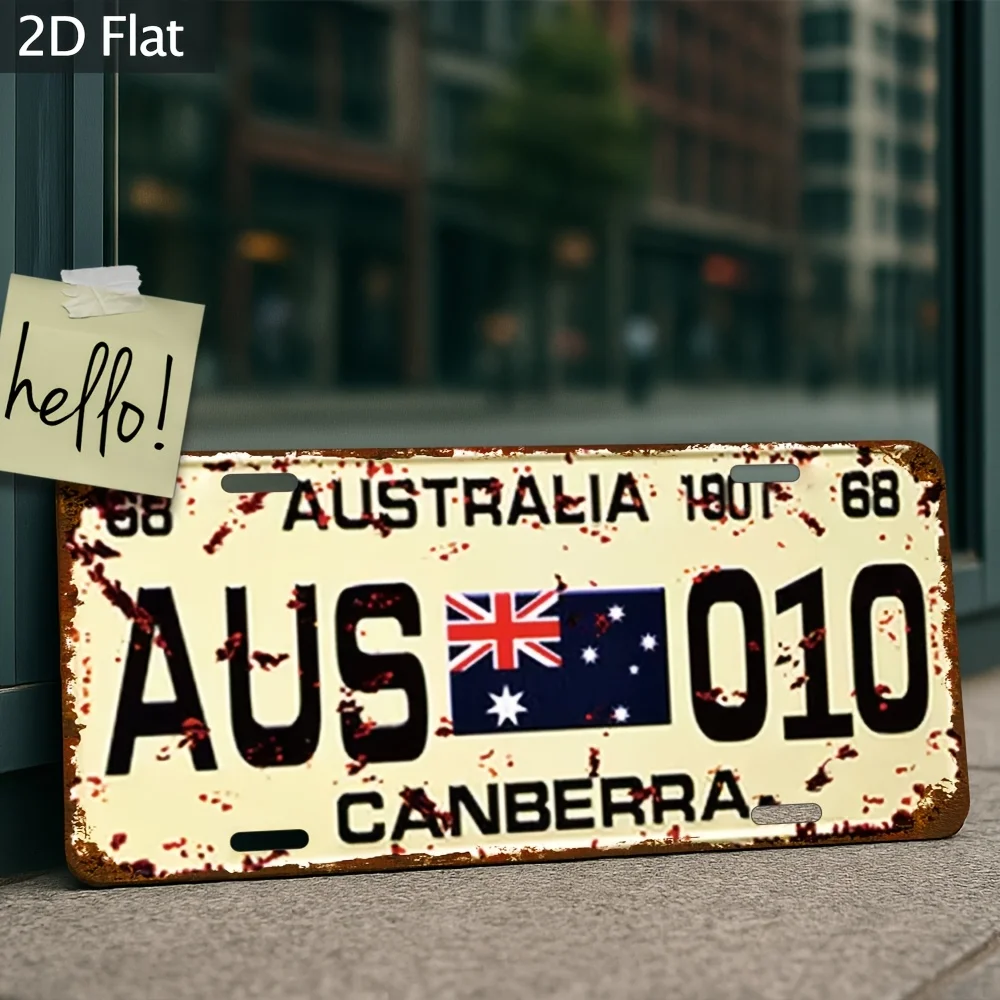 Australian License Plate Metal Sign (es) - Rustic Aluminum Wall Decor with 