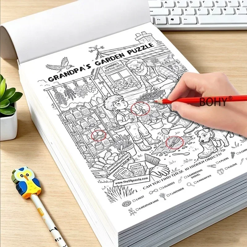 1 Immersive Puzzle Game Picture Book, Suitable for Family Gatherings, Tabletop Puzzle Games, Adult Stress Relief and Graffiti