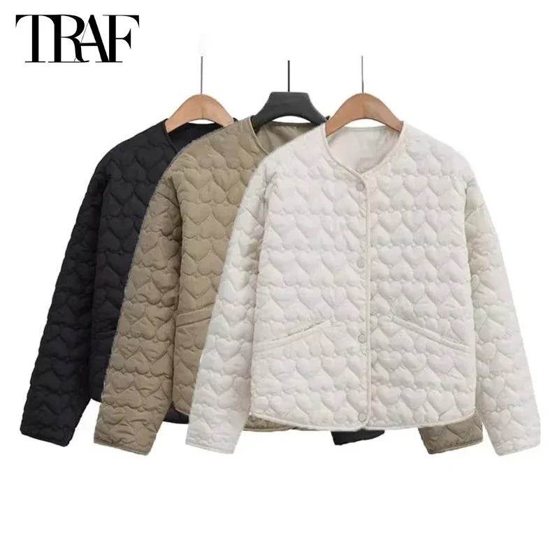 New 2025 White Quilted Jacket Women Autumn Outerwears Demi-season Jacket for Women Long Sleeve Winter Jacket Woman New in Coats