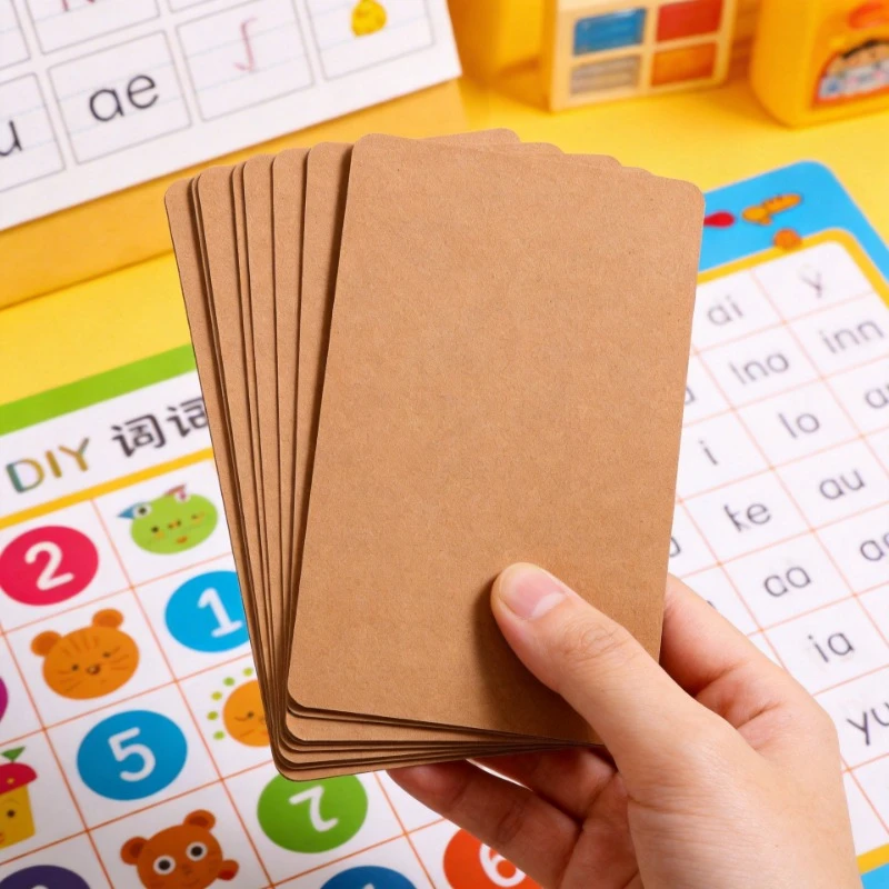15/25/45 sheets Blank Kraft Paper Card 11x7cm Thicken Word Card DIY Postcard Children Gift Card Graffiti Drawing Card Note Card