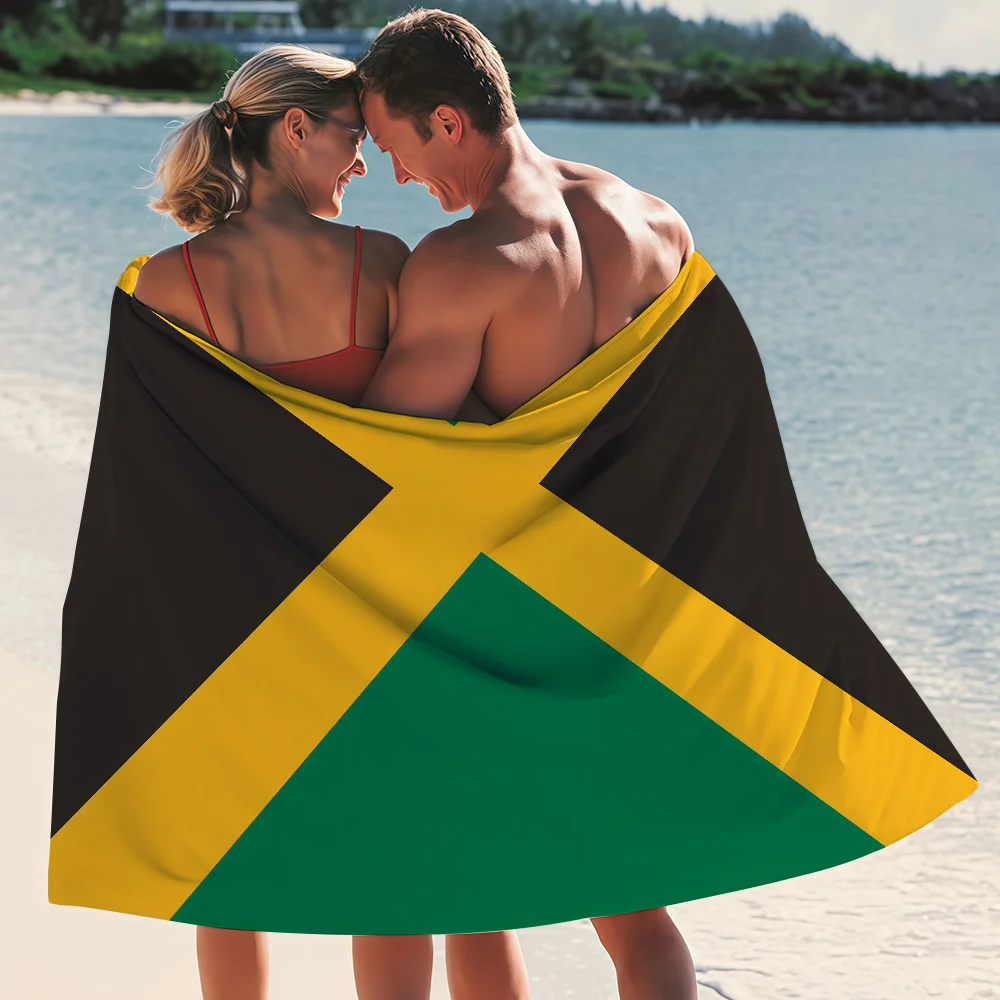 Travel Accessories For Jamaica - Nation Flag of Jamaica Beach Towel
