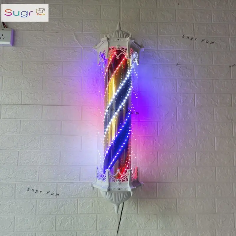 Turn light LED light with wall-mounted outdoor waterproof glass hanging barber shop  box wall-mounted hair salon sign