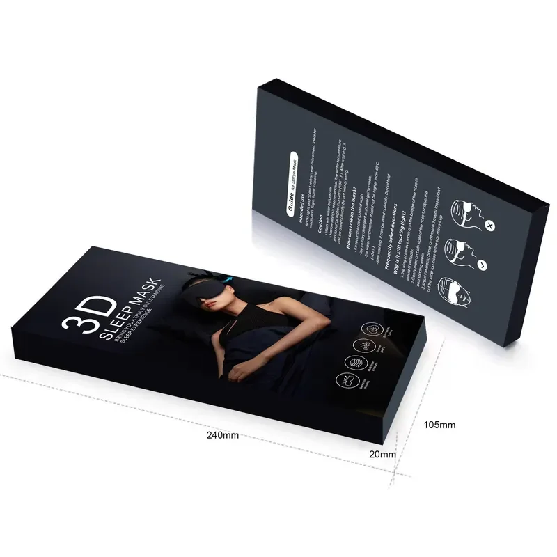 3D Contoured Sleep Mask Ice Silk Side Sleeping Eye Shade Blackout Night Rest Cover for Men Women Travel Nap Light Blocking