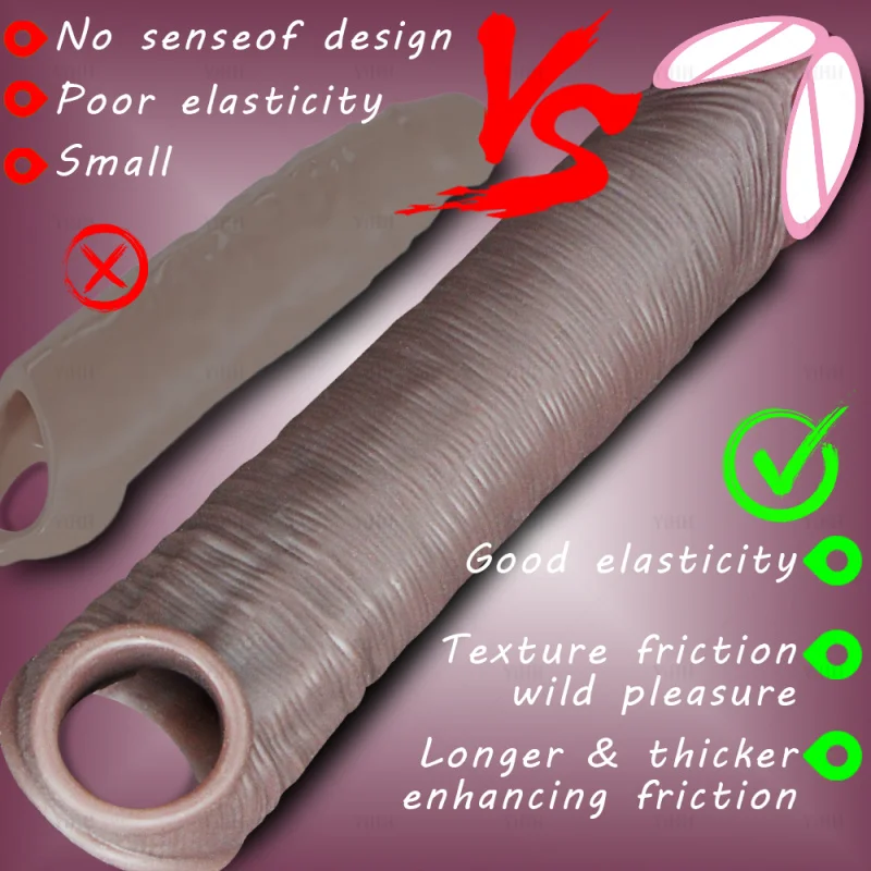 Man Penis Sleeve Enlargement Penis Extender Dick Ring Cock Sleeve Adult Sex Toys For Men Adult Products Reusable Condom For Men view 5