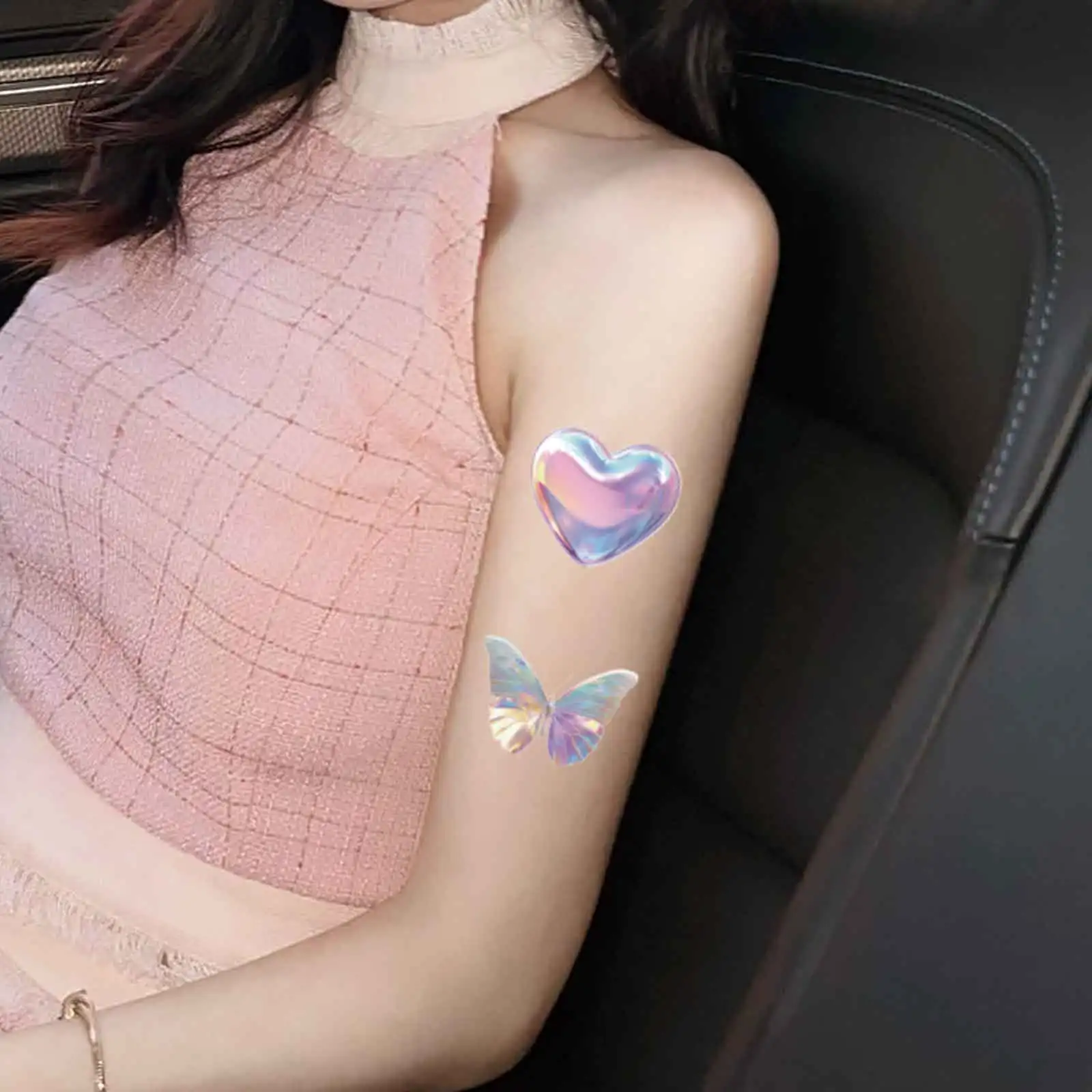 10 แผ่น 3D Fairy ผีเสื้อเงา Tattoo สติกเกอร์โรแมนติก Face Arm Body Art รอยสักปลอมสําหรับผู้หญิงแต่งหน้าเต้นรําตกแต่ง