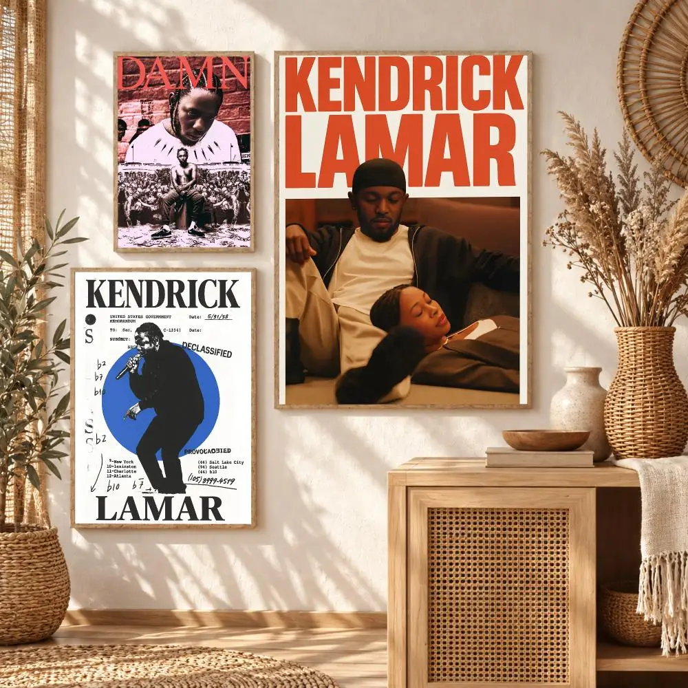 Lyrical Pop Singer K-Kendrick L-Lamar Painting Calligraphy Modern Canvas Wall Art Prints for Living Room Decor | Wall Decals