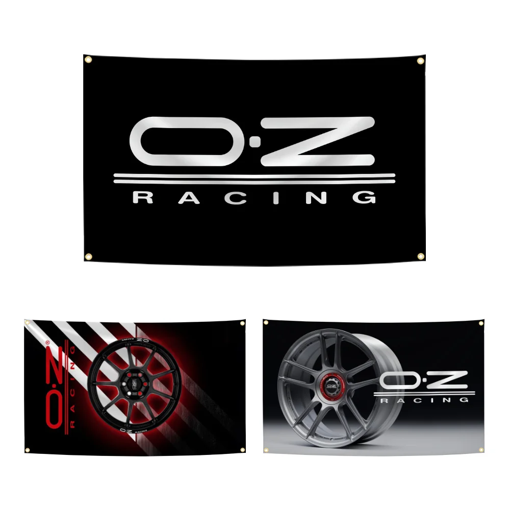 90x150cm OZ Racing Motorsports Wheel Hub Flag Polyester Digital Printing Banner for Garage Home Or Outdoor Decoration Tapestry