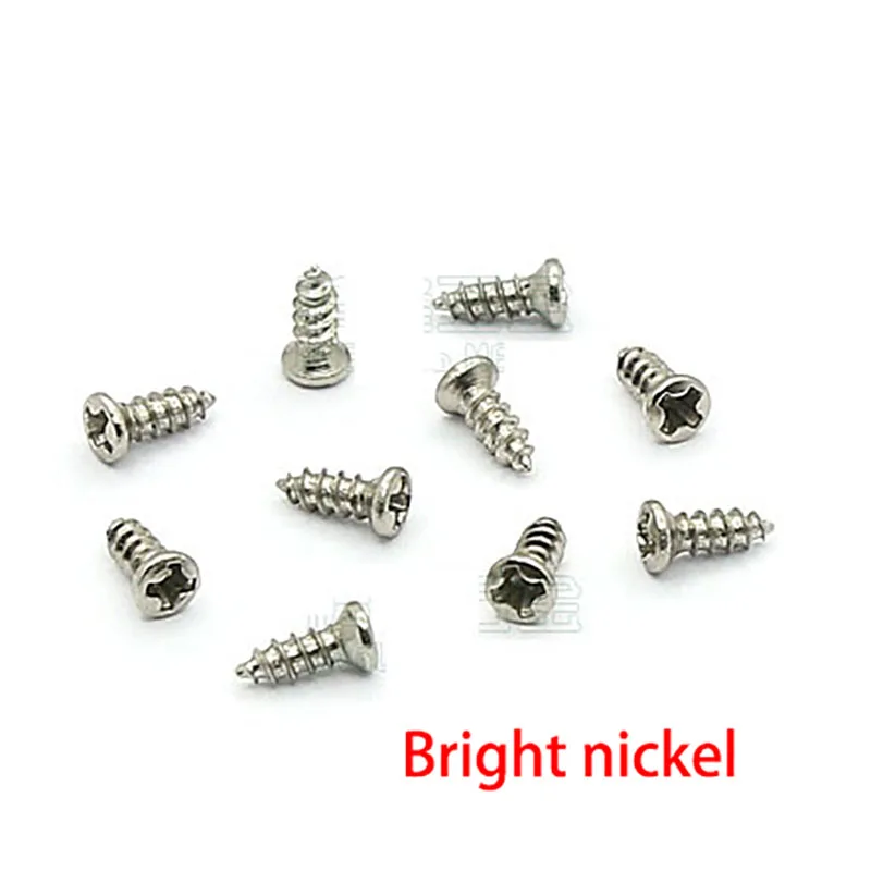 100 buah M2.1 M3 baja karbon sedang lintas Phillips kepala Countersunk naik setengah Oval baut sekrup Self-tapping L = 12/16mm
