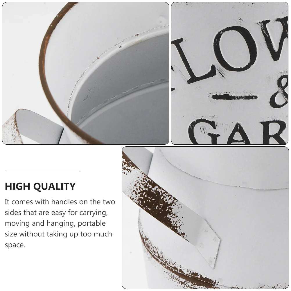 

2pcs Iron Flower Bucket Decor Rustic Galvanized Floral Arrangements Vase For Farmhouse Wedding Party Plant Pot Dried Flowers