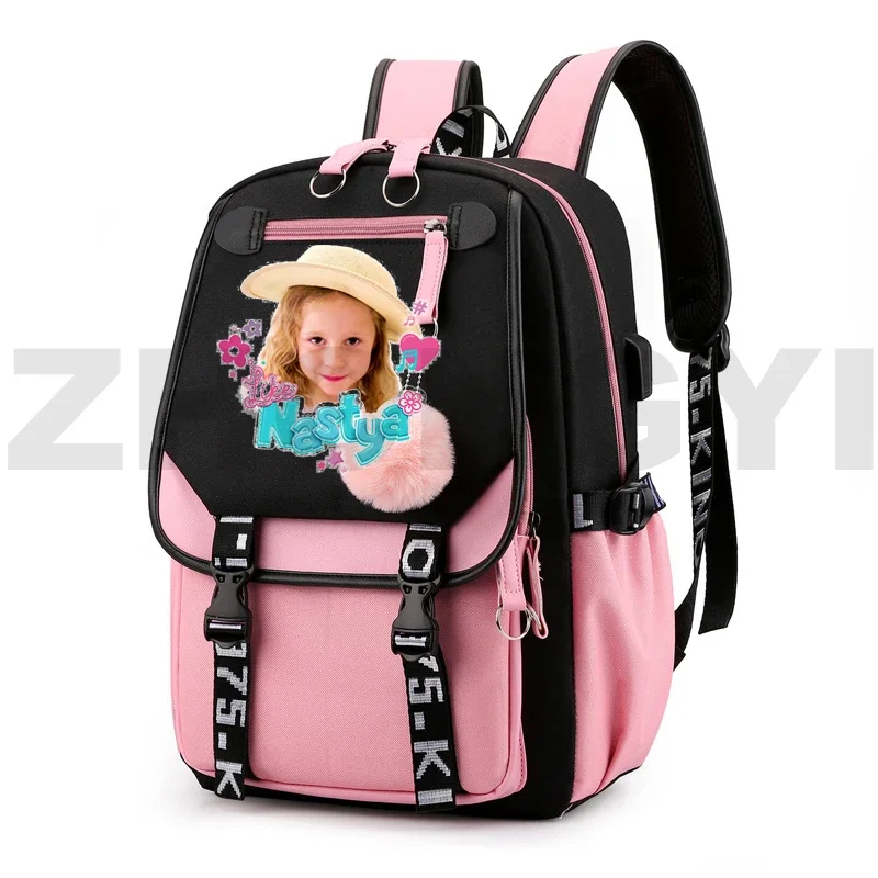 Bolsa de escola engraçada cartoon para meninos e meninas, mochila russa como Nastya para mulheres, anime kawaii, viagem casual, moda