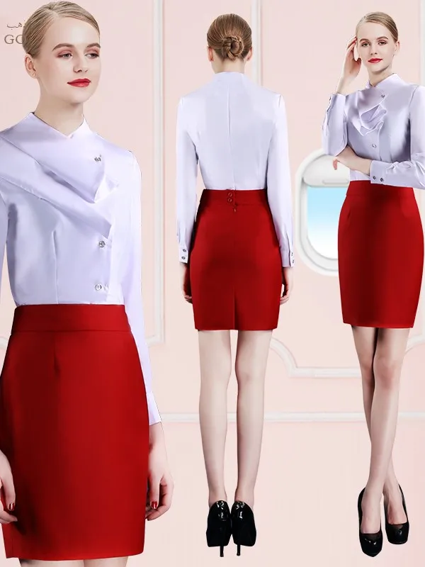 

Профессиональный комплект униформы с длинным рукавом для женщин: рубашка с V-образным вырезом из полиэстера для стюардесс, косметологов и других специалистов