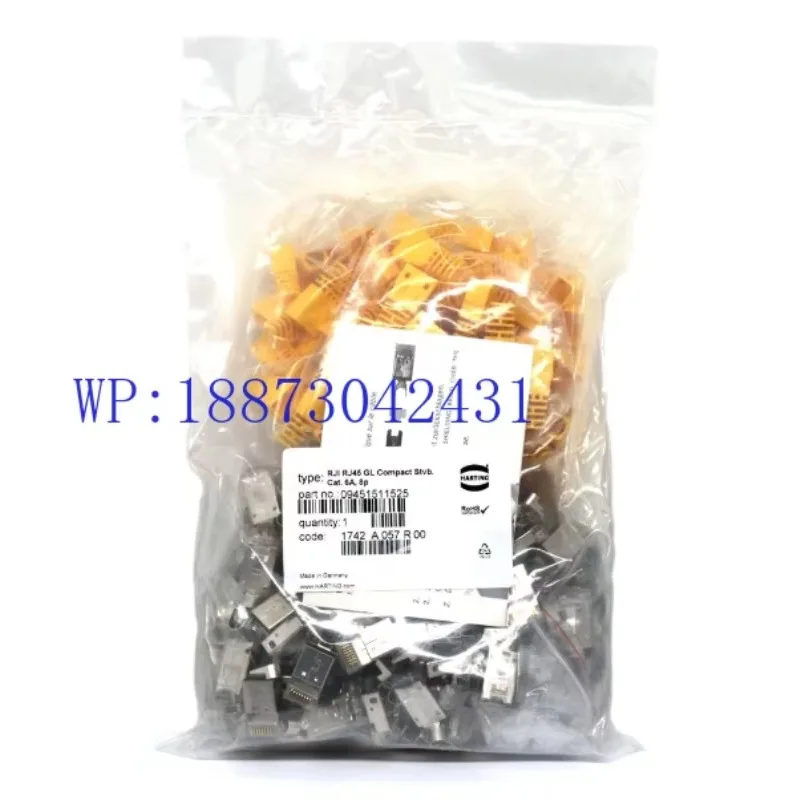 HARTING 09451511525 8-pin, Cable Connector, Compact Version, Punctured Wiring，1 pack of 100 pcs
