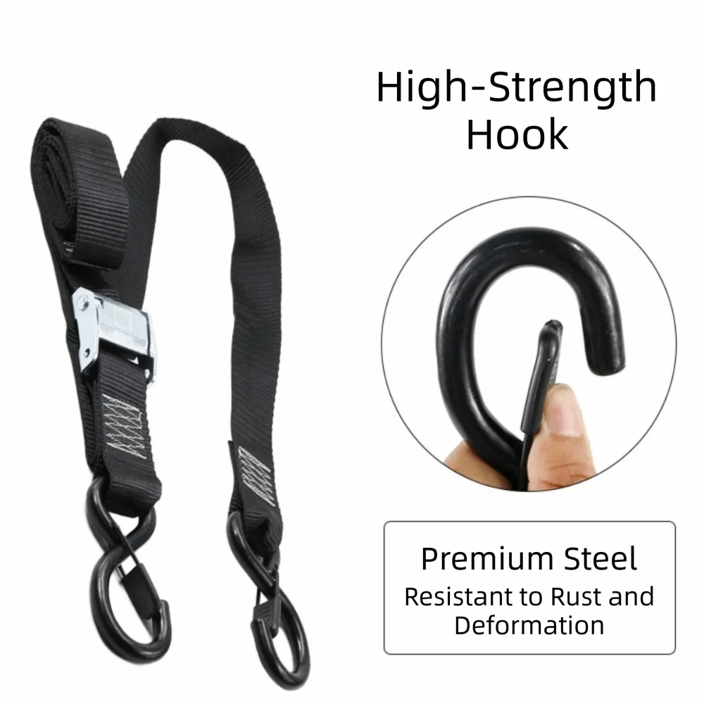 Kit Lock S Hook Tie Down Strap Universal Ratchet Long Belt Cargo Lashing Belt Secure Heavy Duty Ratchet Strap Dirt Bike