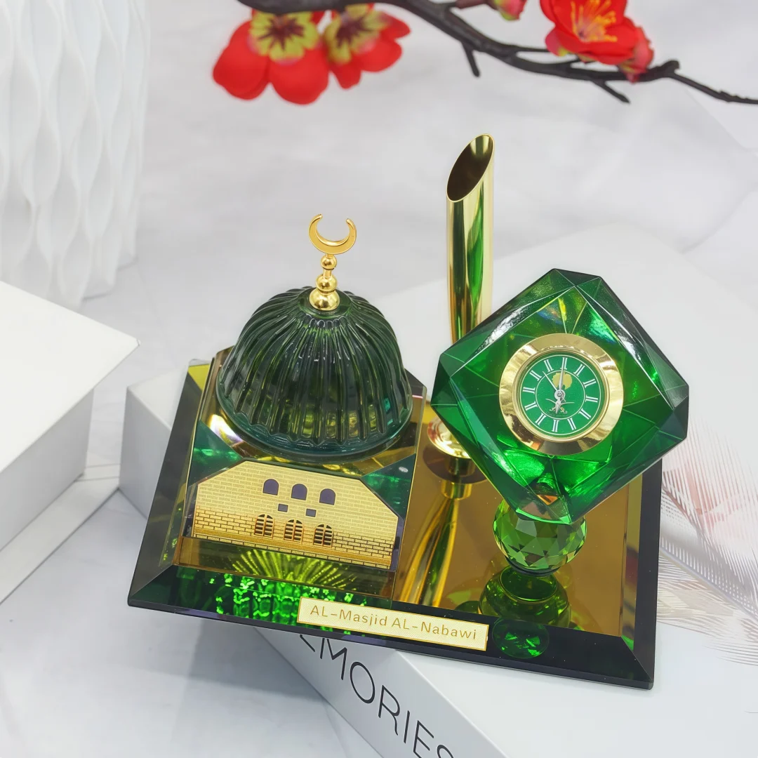 Matte Solid Mosque Multi-functional Pen Holder with Non-slip Base, Ramadan Themed Desktop Storage Craft for Office Use