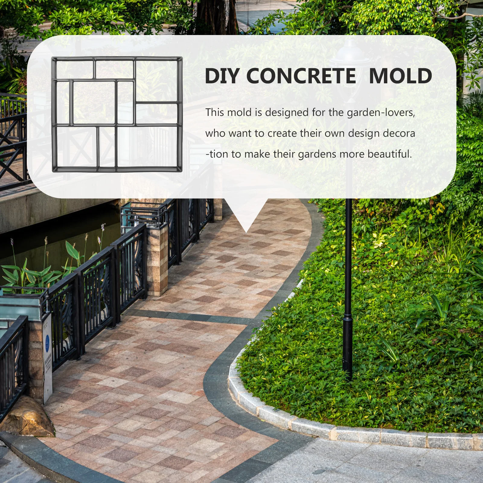 

Plastic Floor Mold Reusable Garden Paving Cement Molds for Concrete Stone DIY Pavement Sidewalk Decor Patio Yard Landscaping