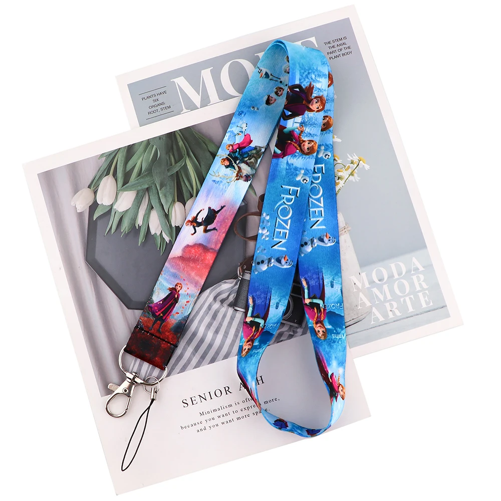 Cartoon Ice Girl Lanyards for Keys Mobile Phone Neck Strap Keychain Gym Key Holder Hanging Rope Keyring Accessories Gifts