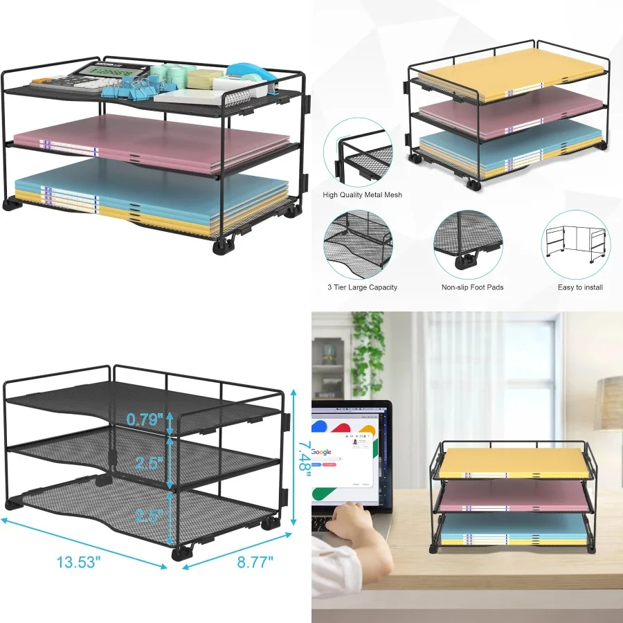 

Раствор для организации офиса с 3-уровневым сетчатым настольным органайзером для сортировки писем и бумаги формата А4 — эффективная настольная папка Ho