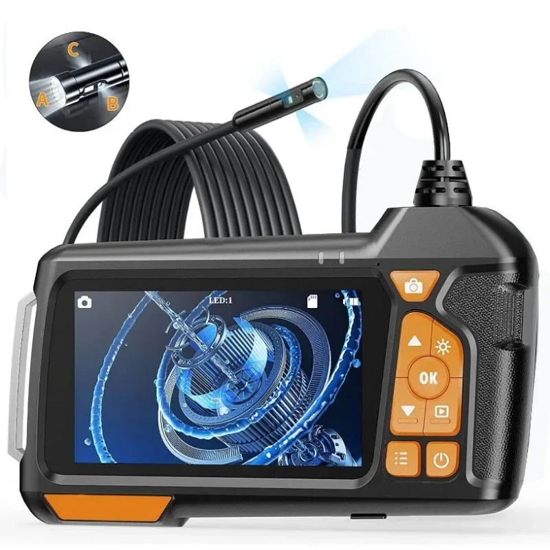 New 4.5-Inch IPS Screen Industrial Endoscope 1080P HD Handheld Endoscope for Auto Repair Pipeline Inspection