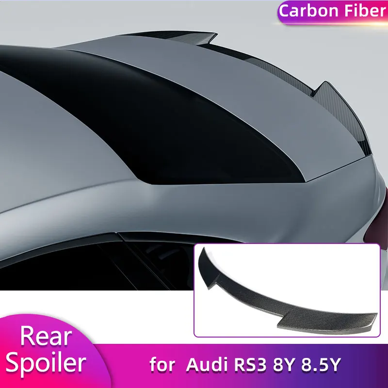 Full Carbon Fiber Rear Trunk Spoiler Wings for Audi RS3 8Y 8.5Y Sedan 2022-2026 Car Racing Rear Spoiler Wing Lip Body Kit