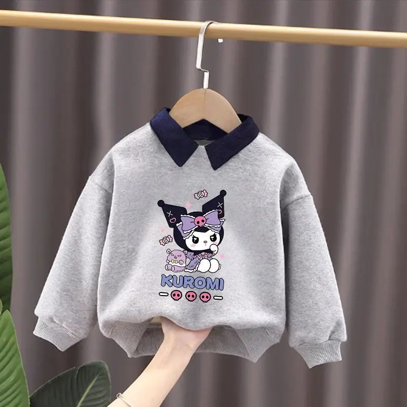 

Kawaii Kuromi My Melody Sanrio Student Cute Cartoon Long Sleeve Hoodie Comfortable Warm Sportswear Children Blouse Gift for Kids