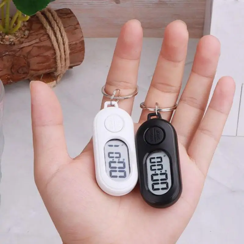 Portable Stop Timer Keychain for Sports LCD Screen Digital Clock Lightweight Countdown Accessories for Playground Kitchen