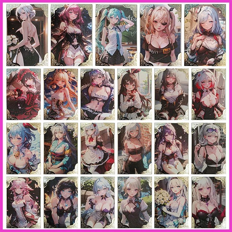 

Anime Goddess Story Rare Refraction Game Collectible Cards Tokisaki Kurumi Yoimiya Sakurajima Mai Toys for boys Birthday Present