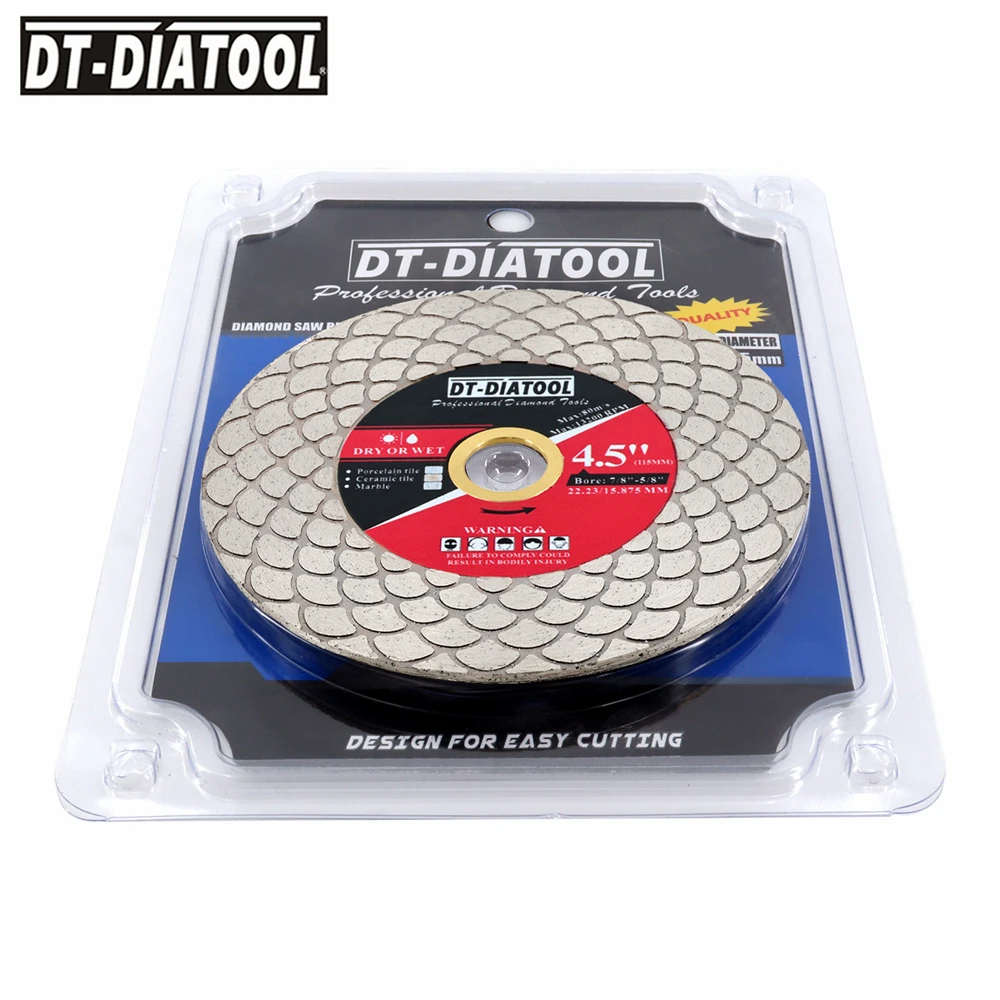 Imagem -05 - Dt-diatool Peça 115 125 mm Disco de Moagem de Diamante Disco de Corte de Azulejo para Cortar Porcelana Mármore Lâmina de Serra Pavio de Azulejo Cerâmico