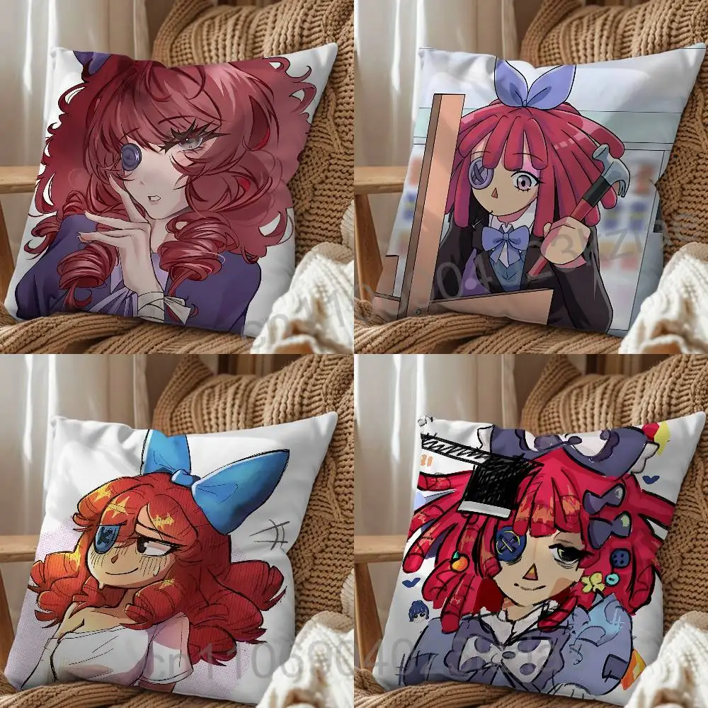 Ragged doll Ragatha Pillow Case Anti-dustmite Pillowcase Invisible zipper silky short plush Sofa cushion cover