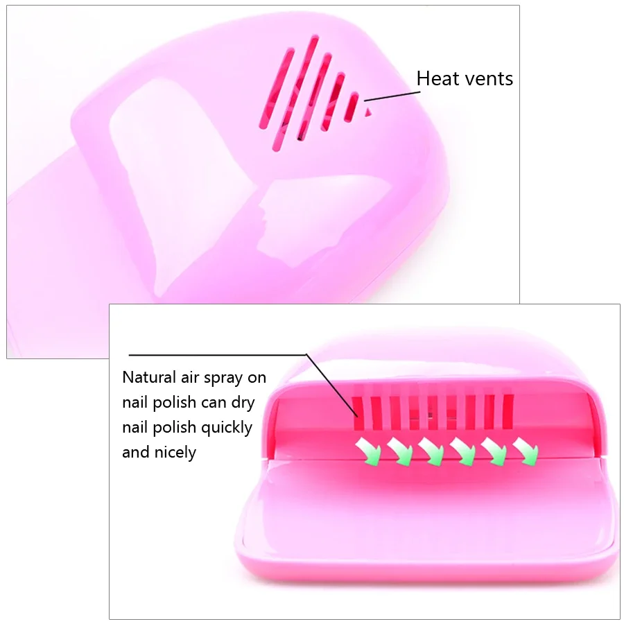 サロンや家庭用のミニポータブルネイルポリッシュドライヤーファン、ネイルアートチップ乾燥ブロークーラー