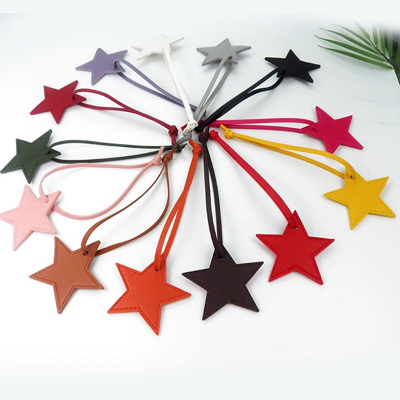 Personality Leather Tassels Five-pointed Star Keychain Backpack Pendants Decoration DIY Making Jewelry Craft Accessories