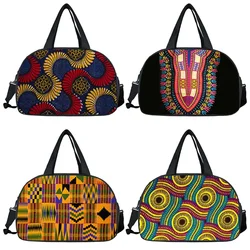 Afro Pattern Print Travel Tote Africa Black Ladies Handbag Storage Bags Waterproof Multifunctional Duffle Bag Shoes Holder