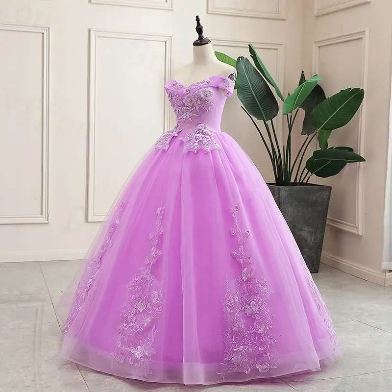 Vestidos Purple Quinceanera Dress Real Image 2025 Party Dress Classic Ball Gown Robe De Bal Luxury Prom Dress Sweet 15 Dress